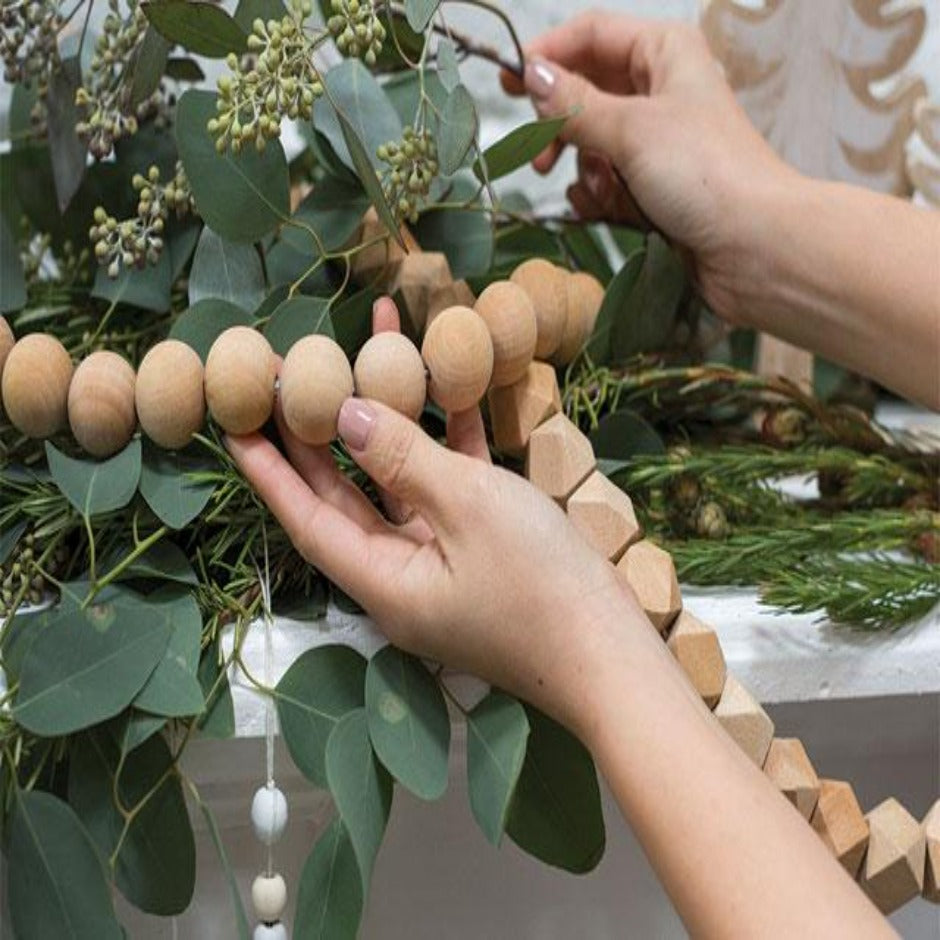 Wooden Bead Garland-round beads