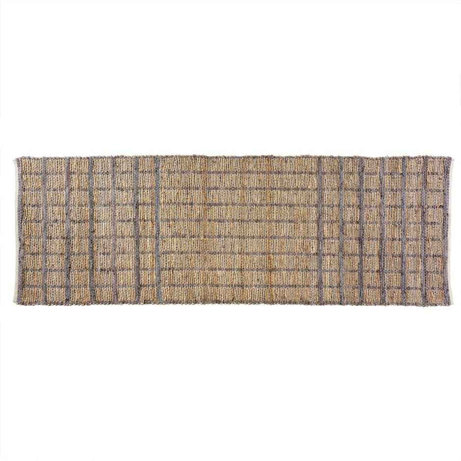 Trestle Leather/Jute Runner Rug 2.5x8 Haze