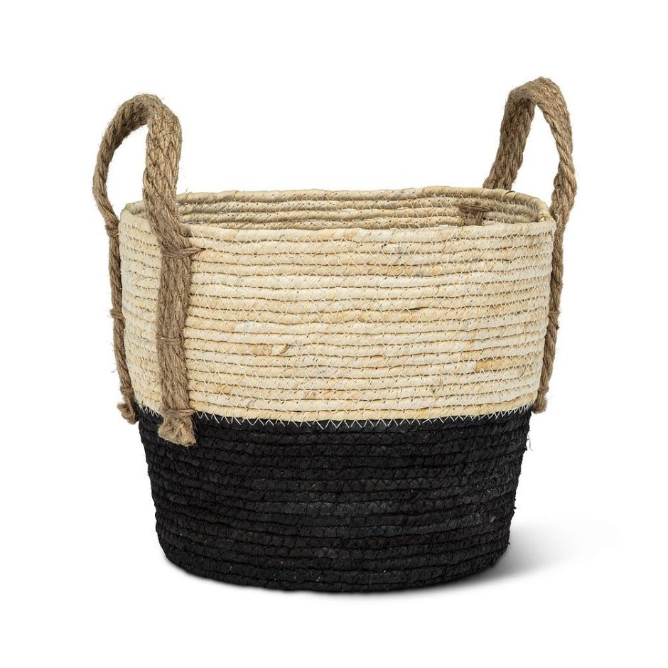 Round Basket with Jute Handles