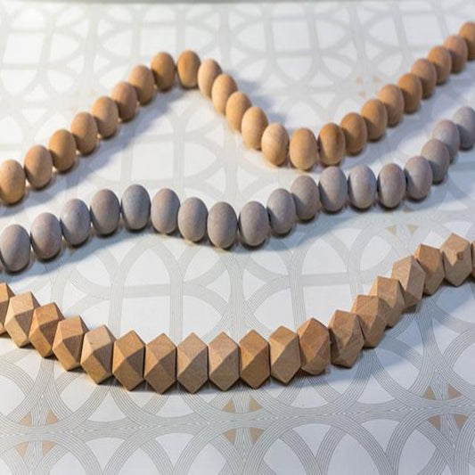 Wooden Bead Garland-round beads