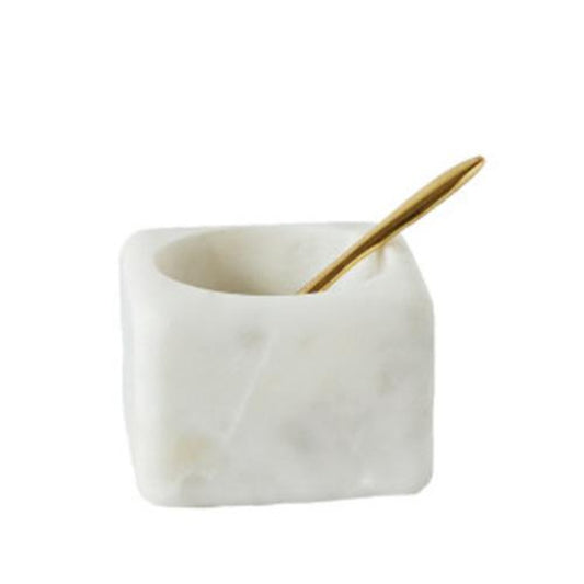 Marble Bowl with Brass Spoon